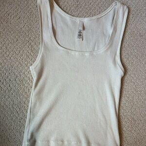 SKIMS Cotton Ribbed Tank in Bone - S